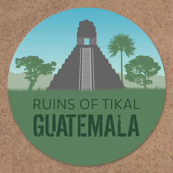 Aufkleber "Ruins of Tikal - Guatemala"