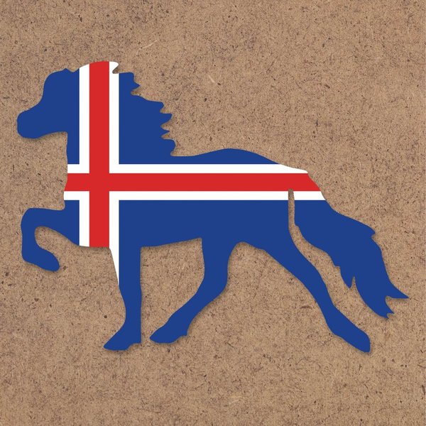 Aufkleber "Islandpferd Flagge"