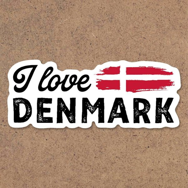 Aufkleber "I love Denmark"