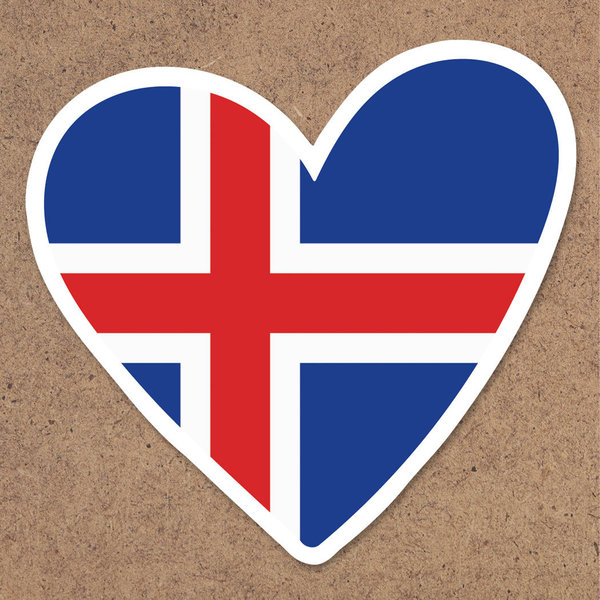 Aufkleber "Island Herz"